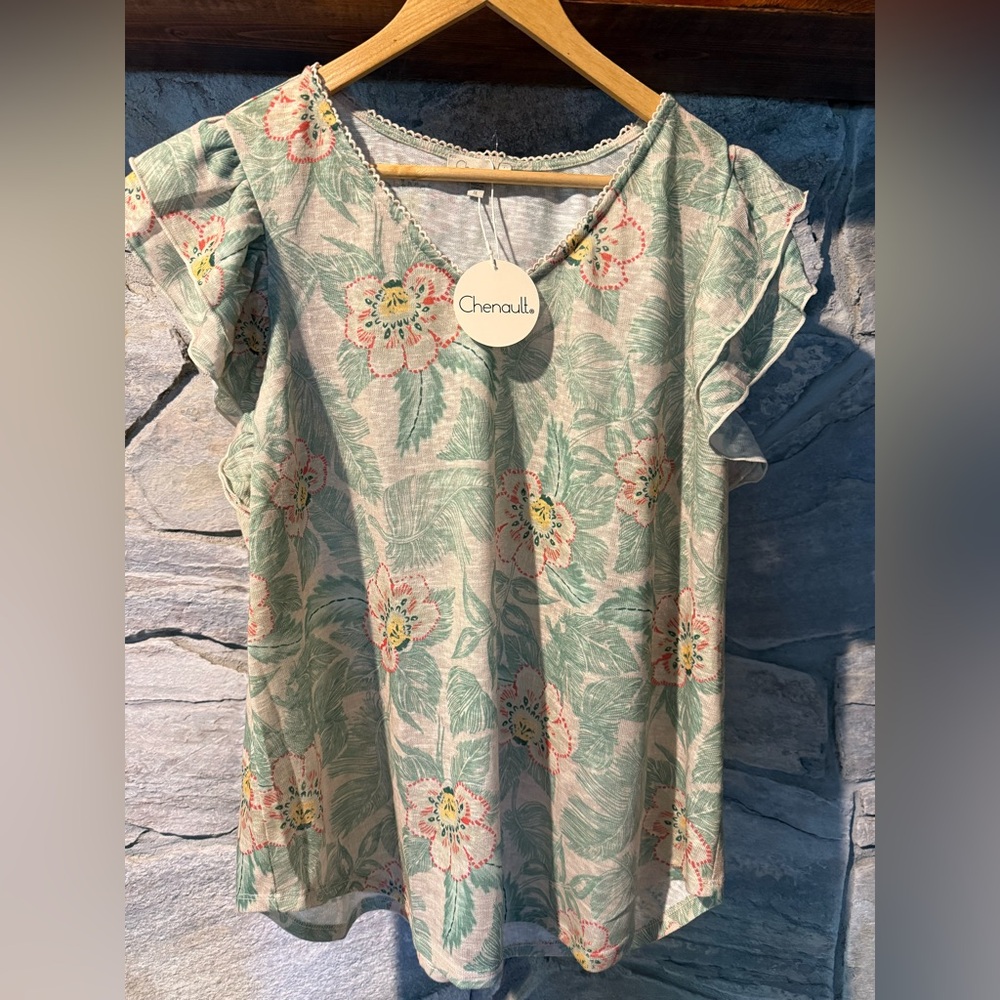 Chenault Green Floral Women's Top